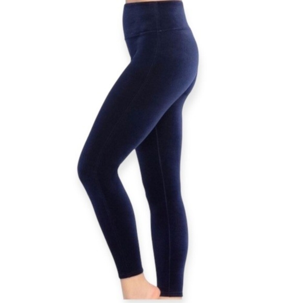 Spanx blue velvet leggings size M